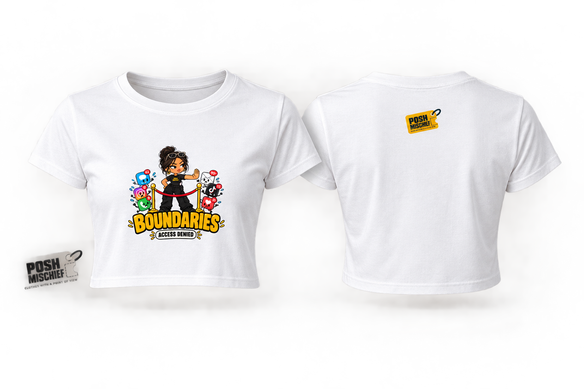 White crop top front and back product-only studio mockup