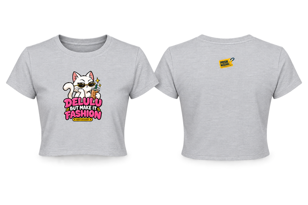 Professional white crop top front and back studio mockup