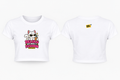 Professional white crop top front and back studio mockup