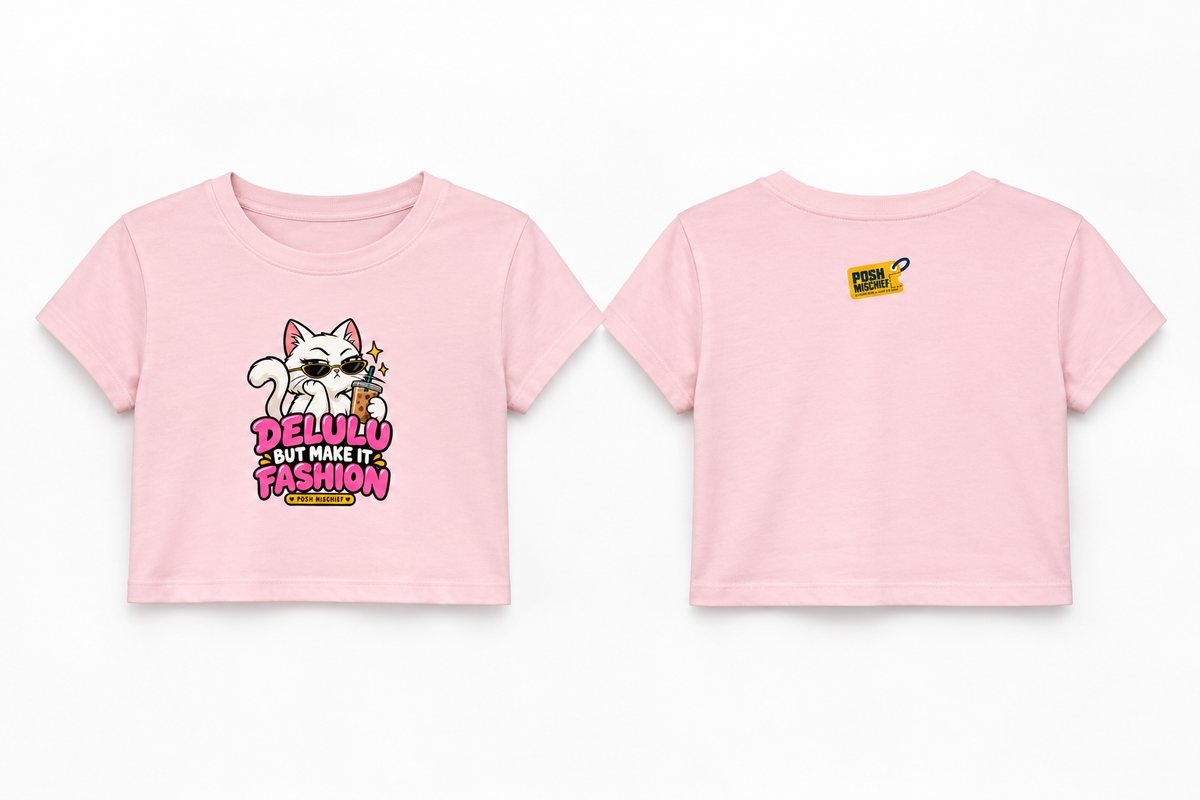 Professional baby pink crop top front and back studio mockup