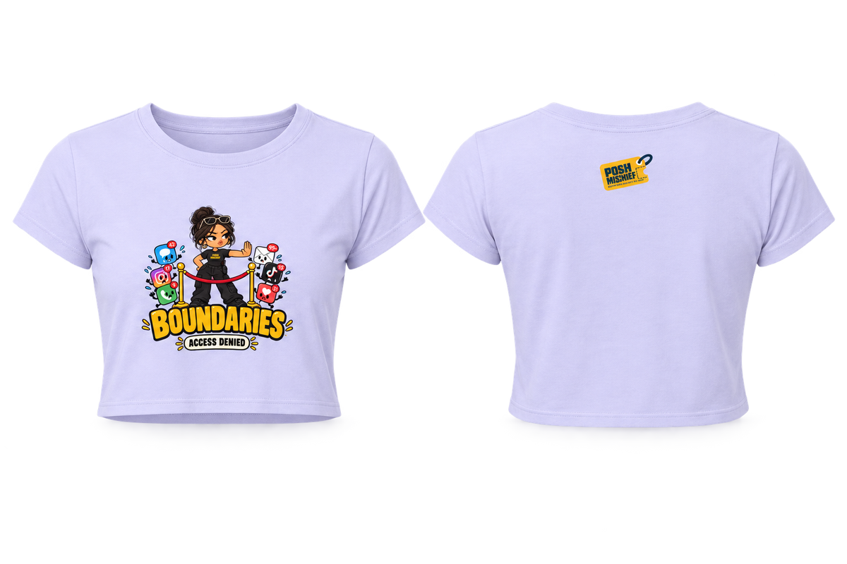 Professional lavender crop top front and back studio mockup