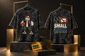 No Small Talk Bulldog Acid Wash Oversized T-Shirt