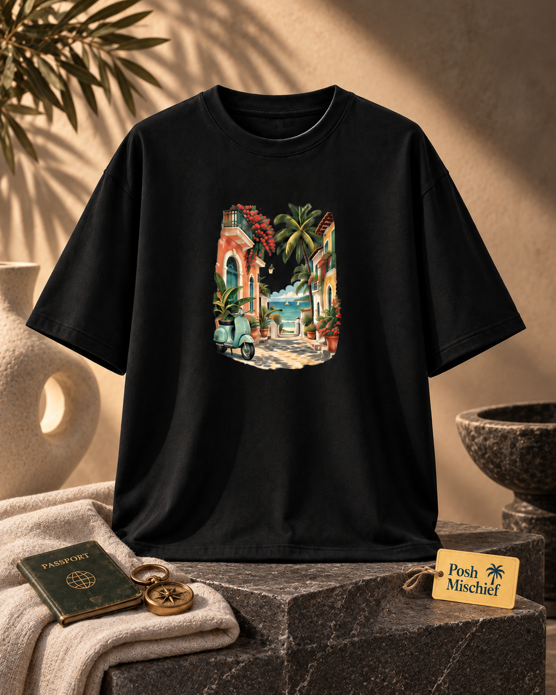 Coastal Escape- Oversized Classic T-Shirt