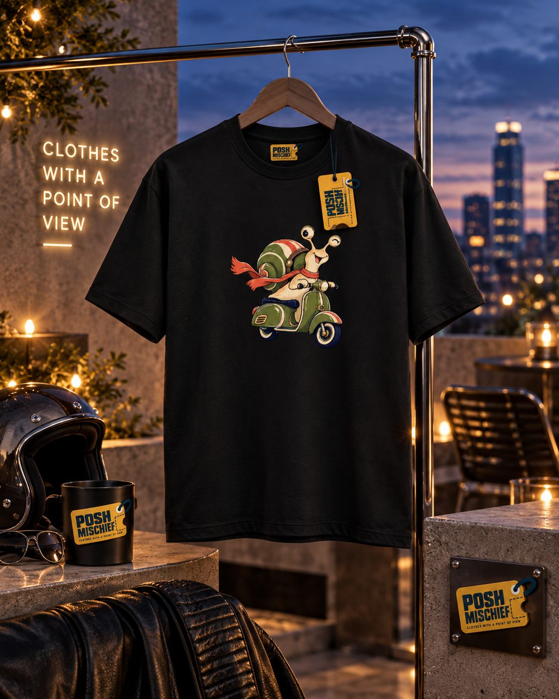 Slow Lane, Main Character T-shirt in Black