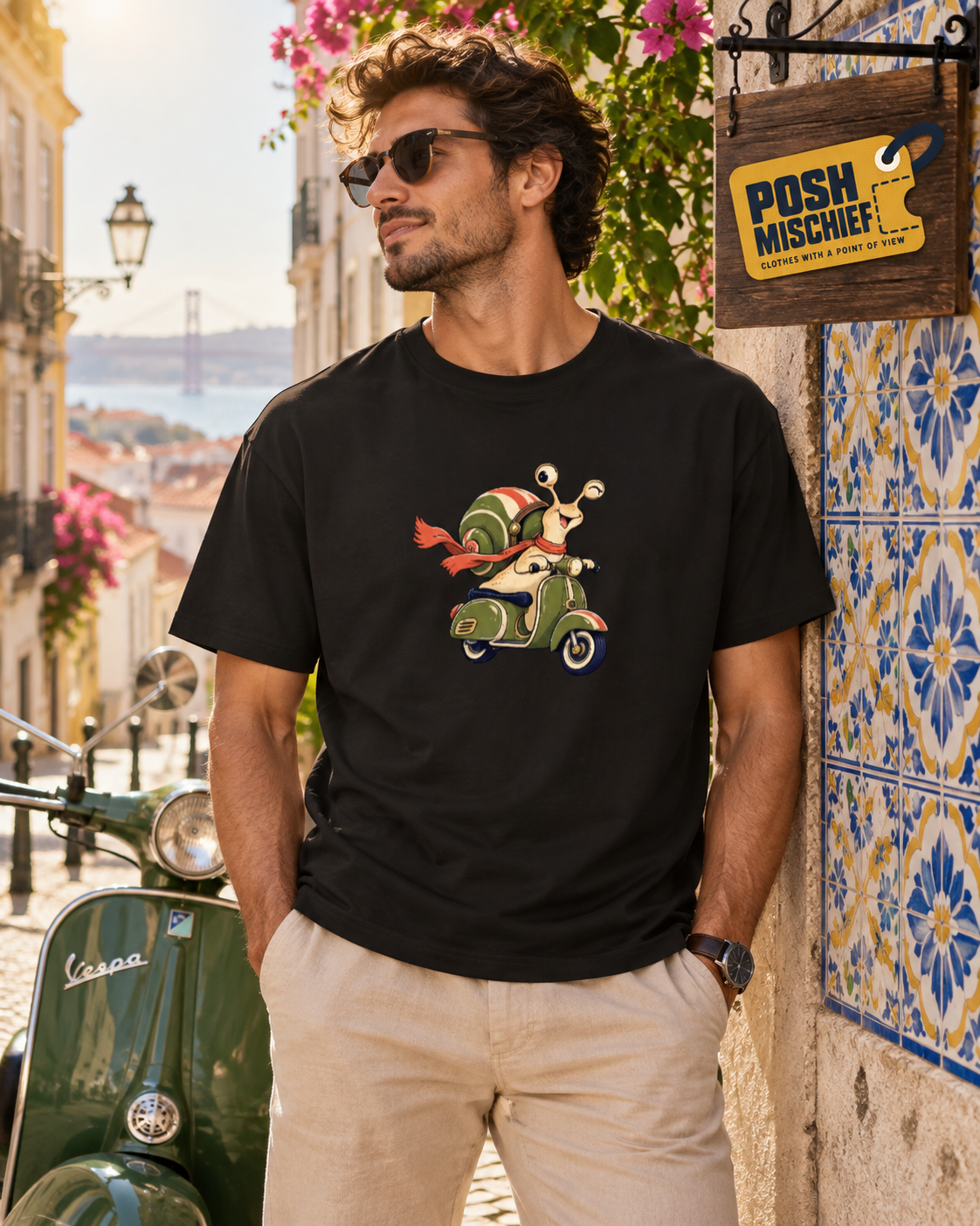 Slow Lane, Main Character T-shirt in Black