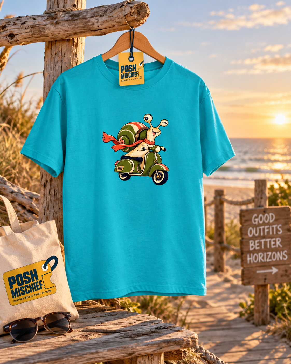 Slow Lane, Main Character T-shirt in SkyBlue
