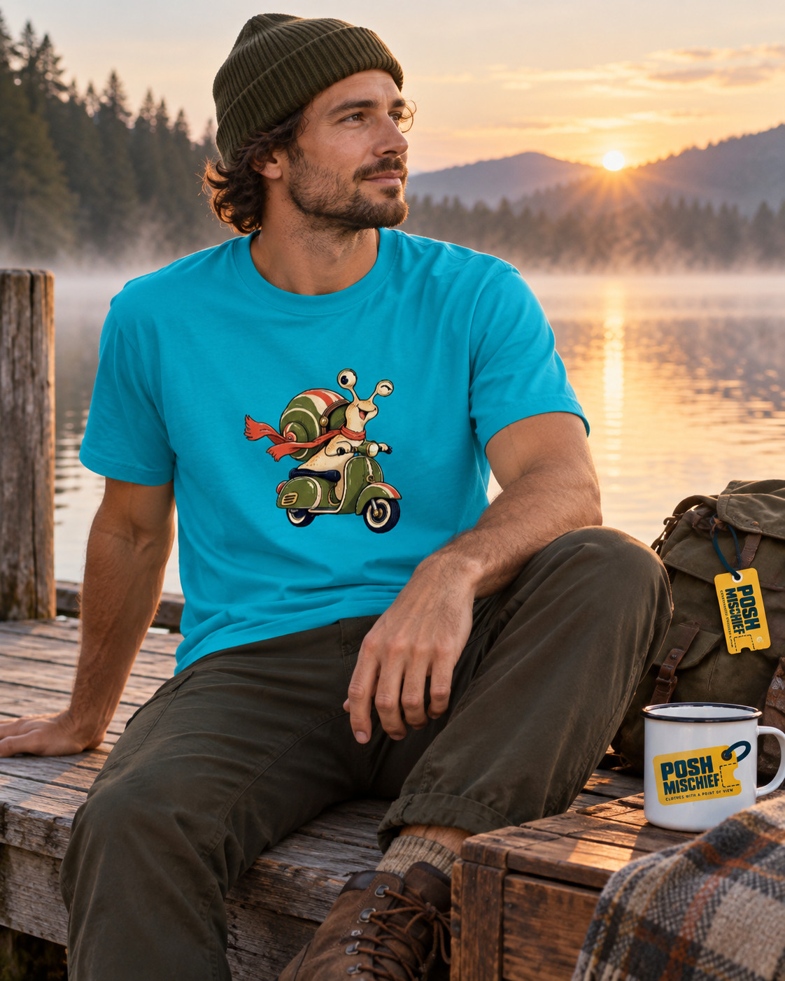 Slow Lane, Main Character T-shirt in SkyBlue