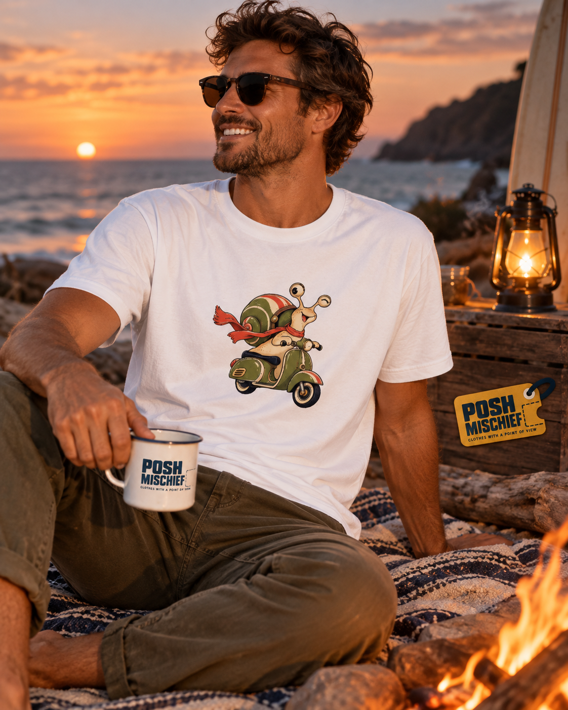 Slow Lane, Main Character T-shirt in White